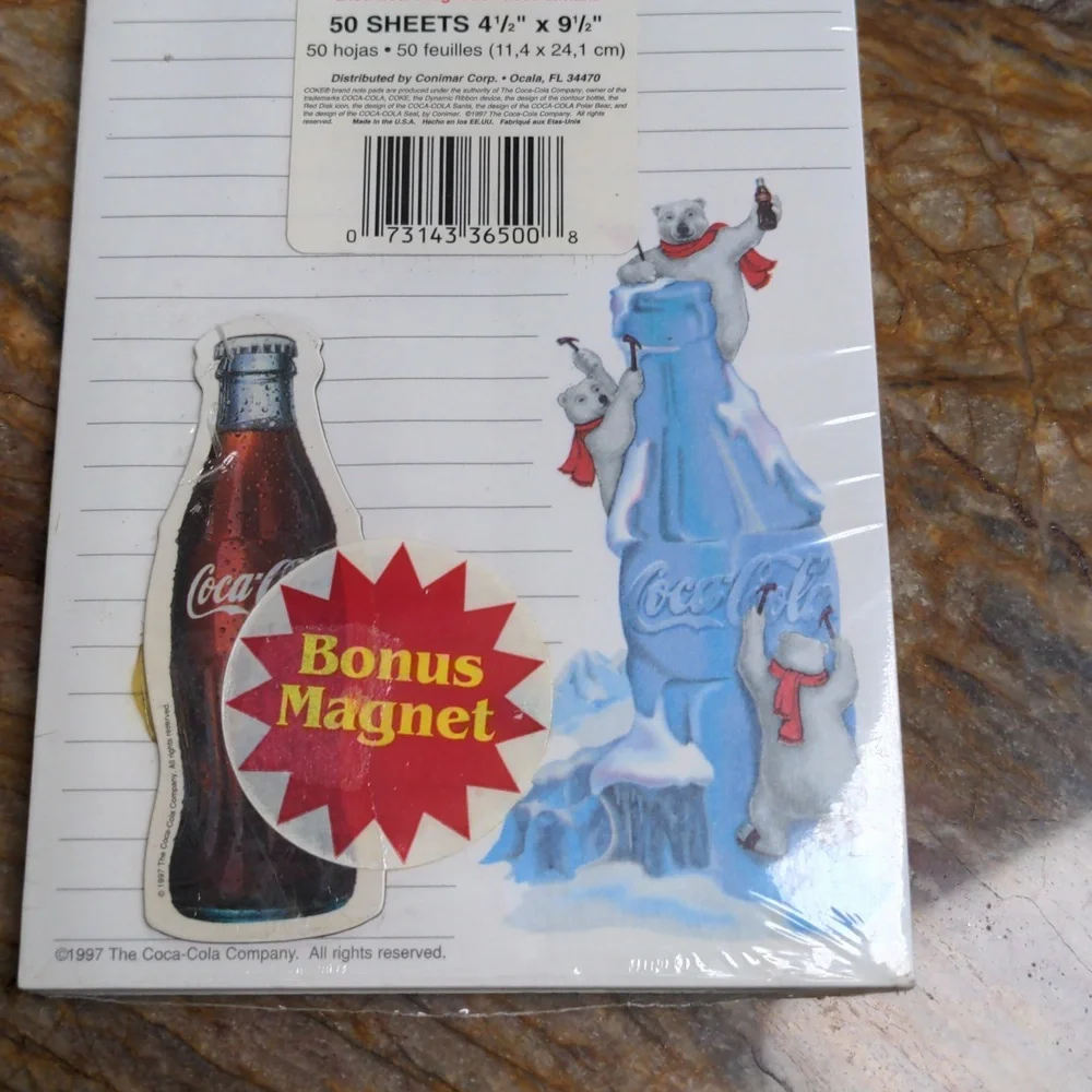 Coca-Cola Magnetic Note Pad Paper -NEW